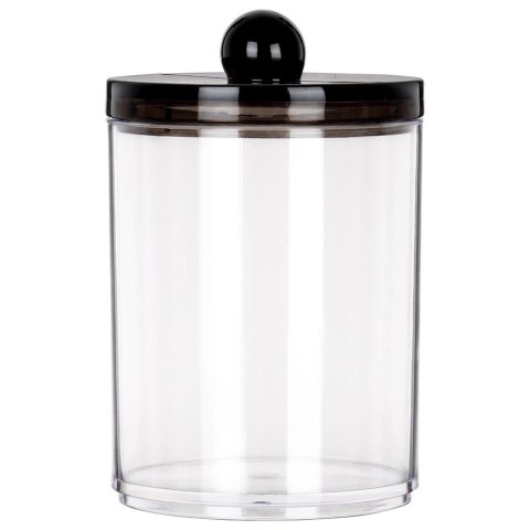 Pojemnik na Patyczki Płatki Kosmetyczne 7 x 11 cm VILDE z Czarną Pokrywką