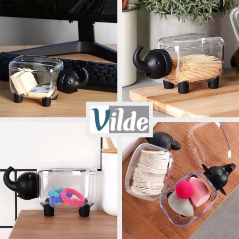 Pojemnik na Patyczki Słonik Dekoracyjny 15,5 x 7 x 8 cm VILDE Przezroczysty