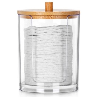 Pojemnik na Płatki Kosmetyczne Podajnik Bambus 7 x 10 cm VILDE z Pokrywką