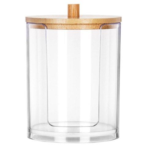 Pojemnik na Płatki Kosmetyczne Podajnik Bambus 7 x 10 cm VILDE z Pokrywką