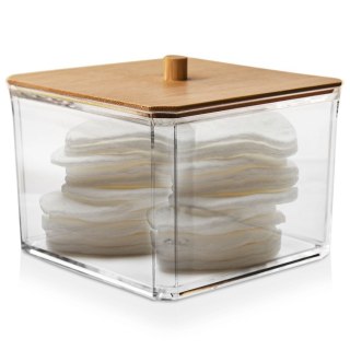 Pojemnik na Płatki Kosmetyczne WHITNEY 9,5 x 9,5 x 7,5 cm ORION Bambus