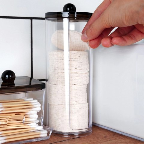 Pojemnik na Płatki Kosmetyczne z Podajnikiem 7 x 19 cm VILDE Przezroczysty