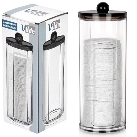 Pojemnik na Płatki Kosmetyczne z Podajnikiem 7 x 19 cm VILDE Przezroczysty