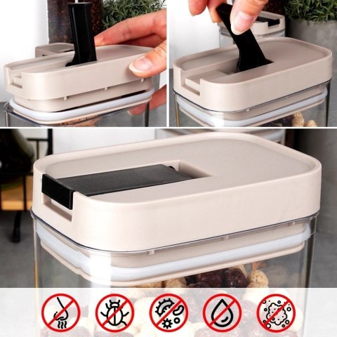 Pojemnik na Produkty Sypkie Hermetyczny 500 ml NAVA 11,5 x 7,5 x 10 cm