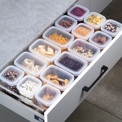 Pojemnik na Sypkie Piętrowany 1,85 L VILDE z Pokrywką Zamykany 16,5 x 16 cm