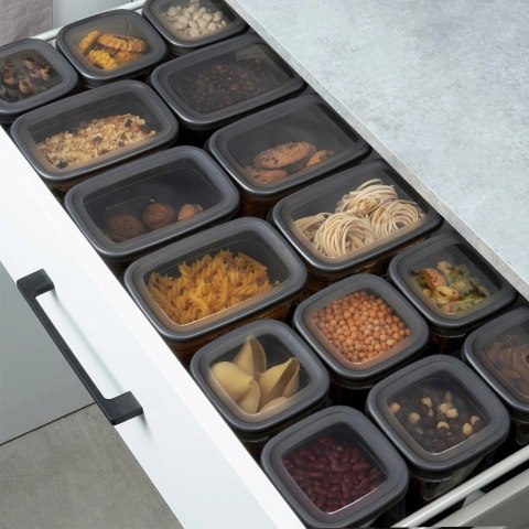 Pojemnik na Sypkie Piętrowany 1 L VILDE z Pokrywką Zamykany 16 x 11 cm