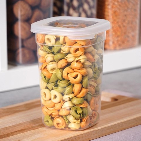 Pojemnik na Sypkie Piętrowany 1 L VILDE z Pokrywką Zamykany 16 x 11 cm