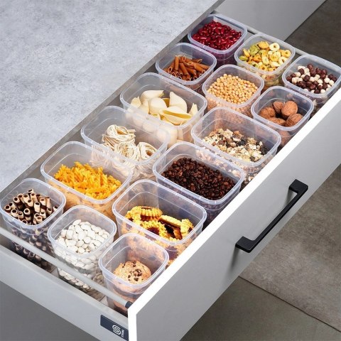 Pojemnik na Sypkie Piętrowany 1 L VILDE z Pokrywką Zamykany 16 x 11 cm