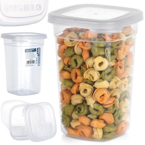 Pojemnik na Sypkie Piętrowany 1 L VILDE z Pokrywką Zamykany 16 x 11 cm