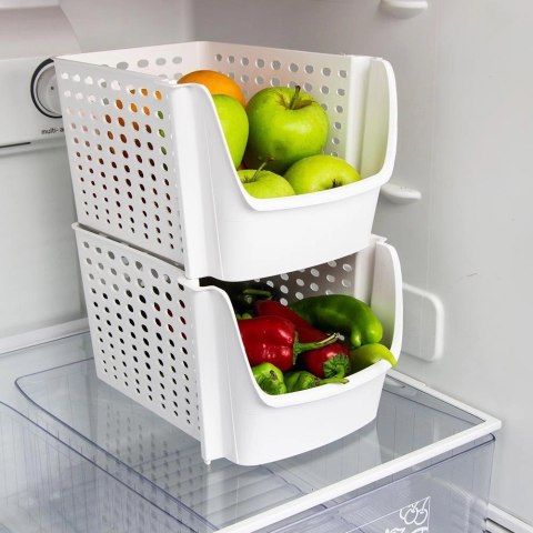 Pojemnik na Warzywa Owoce Piętrowany VILDE z Wentylacją 29 x 21 x 16 cm