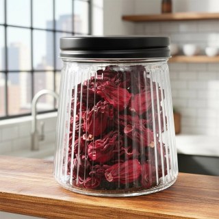 Pojemnik na produkty sypkie szklany z pokrywką 700 ml
