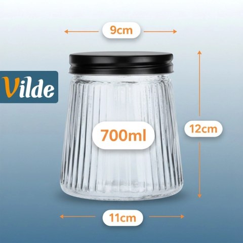 Pojemnik na produkty sypkie szklany z pokrywką 700 ml