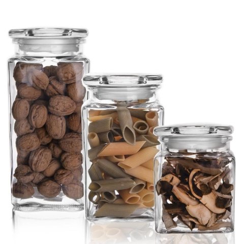 Pojemnik Szklany Kwadratowy 950 ml ORION Szczelny Retro 13,5 x 12 cm