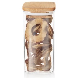 Pojemnik Szklany Kwadratowy Sypkie 320 ml ORION z Uszczelką 12,5 x 6 cm