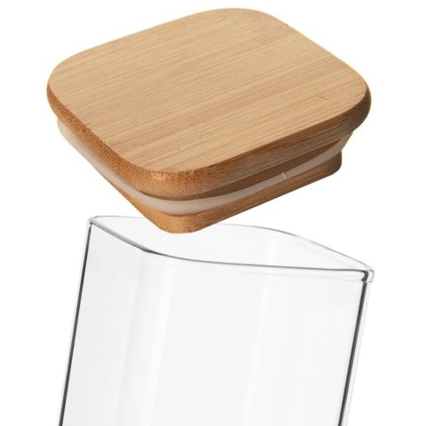 Pojemnik Szklany Kwadratowy Sypkie 600 ml ORION z Uszczelką 21 x 6 cm