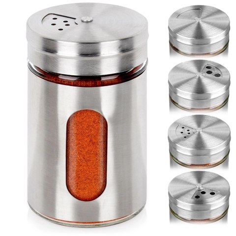 Pojemnik Szklany na Przyprawy Sitko 100 ml EXCELLENT z Dozownikiem 8 x 5 cm