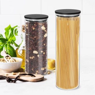 Pojemnik Szklany z Uszczelką Bambusową 1,2 L ORION 9 x 9 x 22 cm