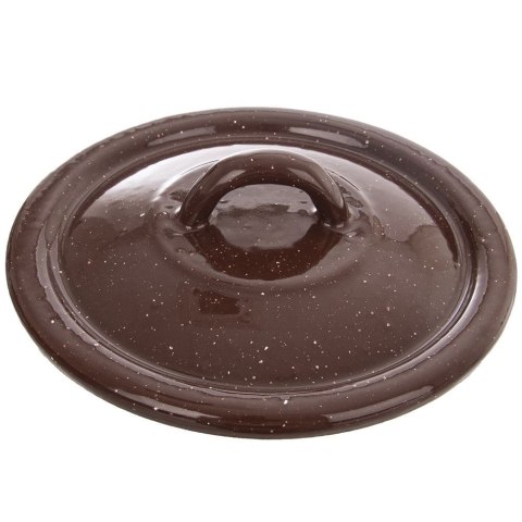 Pokrywka Emaliowana Brązowa Uniwersalna do Garnka Rondla Solidna ORION 14cm