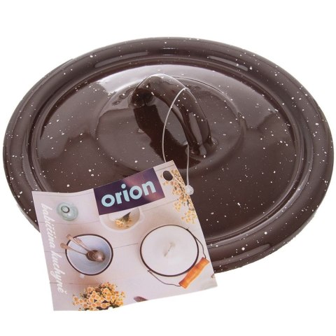 Pokrywka Emaliowana Brązowa Uniwersalna do Garnka Rondla Solidna ORION 14cm