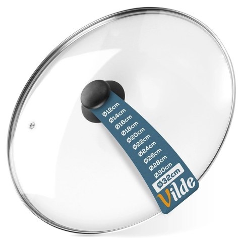 Pokrywka Szklana Duża Żaroodporna Odpowietrznik 32 cm VILDE Zmywarka