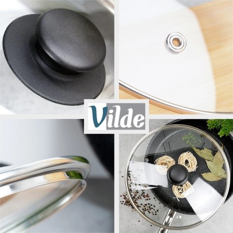 Pokrywka Szklana Duża Żaroodporna Odpowietrznik 32 cm VILDE Zmywarka