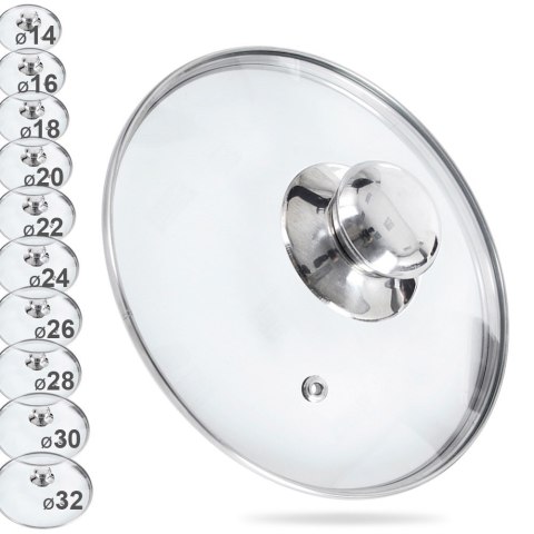 Pokrywka Szklana Żaroodporna Odpowietrznik 16 cm ORION do Garnka Patelni