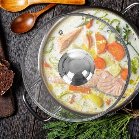 Pokrywka Szklana Żaroodporna Odpowietrznik 18 cm ORION do Garnka Patelni