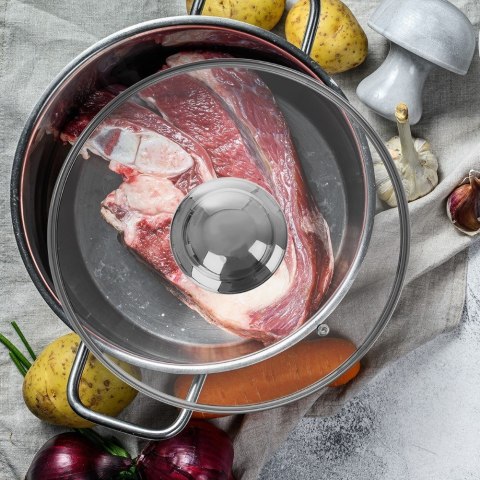 Pokrywka Szklana Żaroodporna Odpowietrznik 22 cm ORION do Garnka Patelni