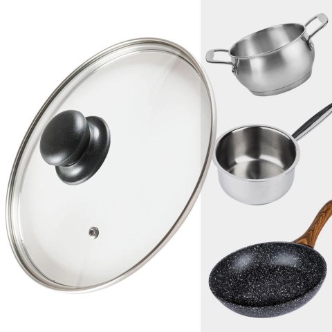 Pokrywka Szklana Żaroodporna Odpowietrznik 22 cm VILDE Zmywarka