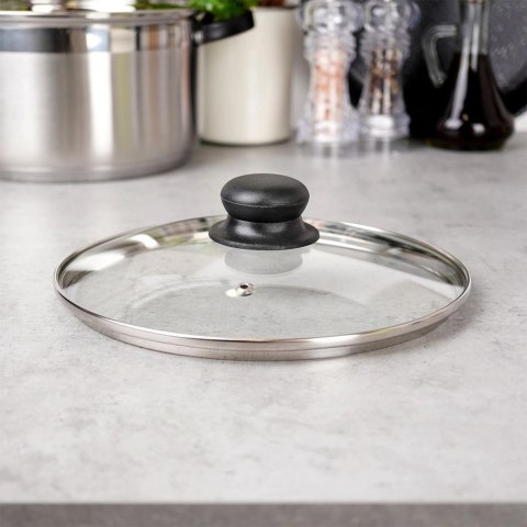 Pokrywka Szklana Żaroodporna Odpowietrznik 22 cm VILDE Zmywarka