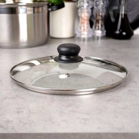 Pokrywka Szklana Żaroodporna Odpowietrznik 24 cm VILDE Zmywarka