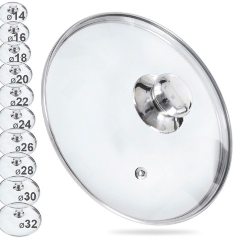 Pokrywka Szklana Żaroodporna Odpowietrznik 26 cm ORION do Garnka Patelni