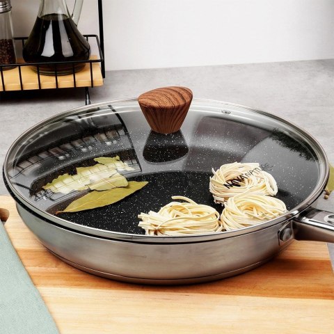 Pokrywka Szklana do Garnka Patelni Żaroodporna Okrągła NAVA 26 cm