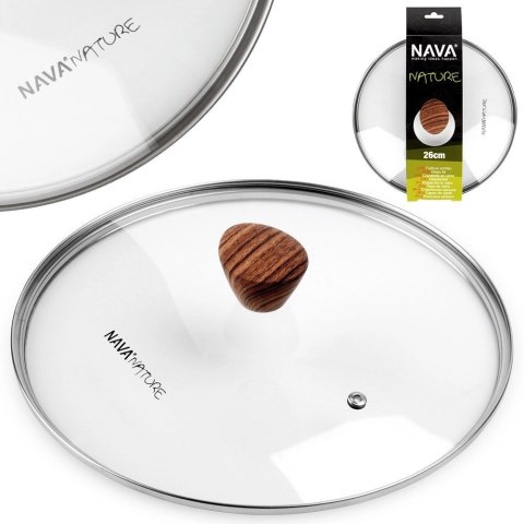 Pokrywka Szklana do Garnka Patelni Żaroodporna Okrągła NAVA 26 cm