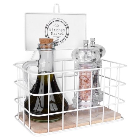 Półka Kuchenna Metalowa Biała Dekoracyjna Wytrzymała ORION 21x12,5x24 cm