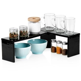 Półka Kuchenna Narożna Czarna Podłużna 47 x 32 x 155 cm VILDE