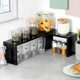 Półka Kuchenna Narożna Czarna Podłużna 47 x 32 x 155 cm VILDE