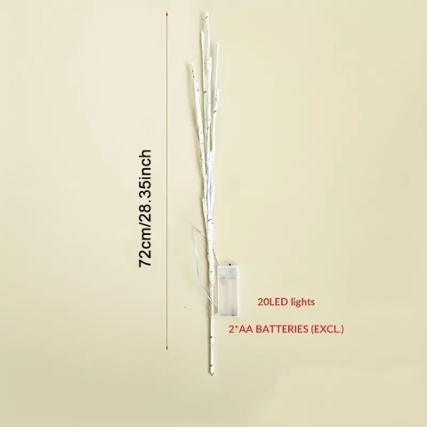 1 PC biała gałązka brzozy światła LED świąteczne zasilanie bateryjne na świąteczne dekoracja na przyjęcie ślubne światła zewnętrzne gałązki