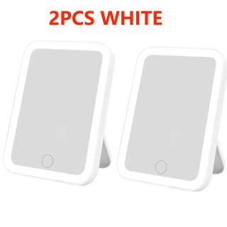 3-kolorowe lusterko kosmetyczne LED z ekranem dotykowym, ładowane przez USB, ściemniane lusterko do makijażu 3 jasności, przenośne