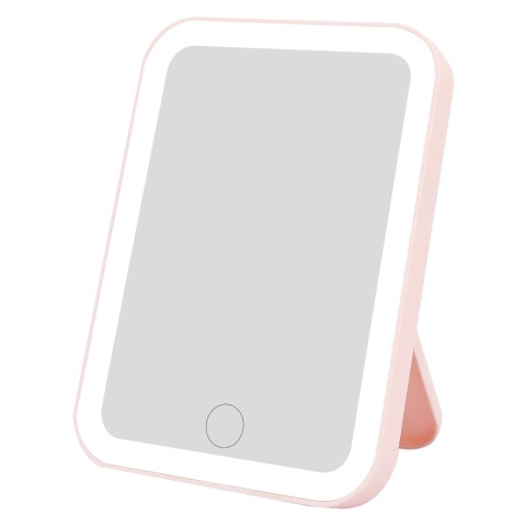 3-kolorowe lusterko kosmetyczne LED z ekranem dotykowym, ładowane przez USB, ściemniane lusterko do makijażu 3 jasności, przenośne