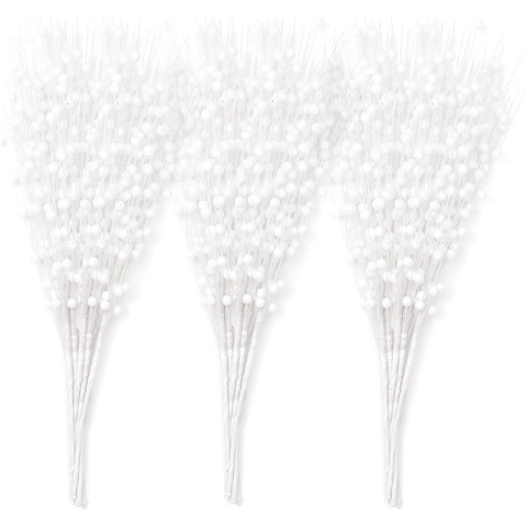 60 Głów Brokatowe Jagody Sztuczne Kwiaty Ozdoby na Choinkę Dekoracja Wazon DIY Wieniec Rękodzieło Dekoracje Domu Navidad Supplies