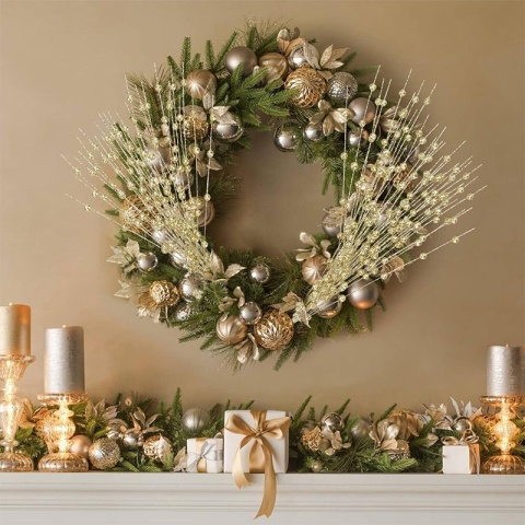 60 Głów Brokatowe Jagody Sztuczne Kwiaty Ozdoby na Choinkę Dekoracja Wazon DIY Wieniec Rękodzieło Dekoracje Domu Navidad Supplies