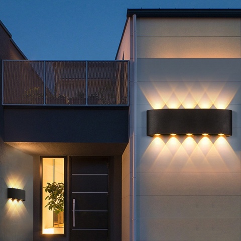 Lampa ścienna LED w górę i w dół Wodoodporna lampa ścienna do sypialni Salon Korytarz Wewnętrzne oświetlenie zewnętrzne