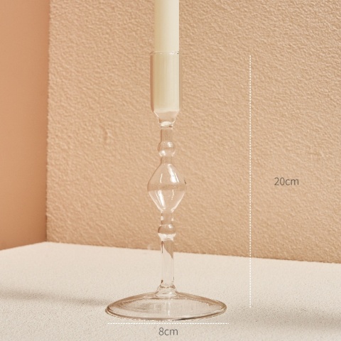 Nowoczesny szklany świecznik Nordic Home Decor Przezroczysty szklany świecznik Świeczki Ozdoby do dekoracji domu Świecznik