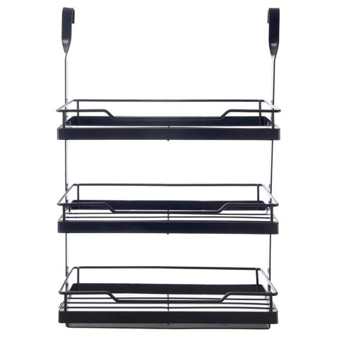 Półka Kuchenna Wisząca 3 Poziomy Reling Metal Czarny RADKA ORION