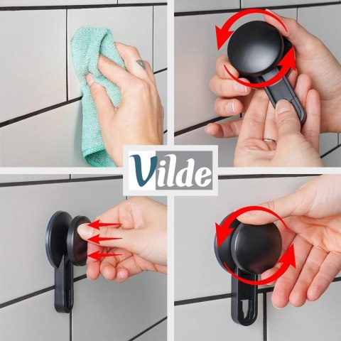 Półka Pod Prysznic Czarna na Przyssawki Duża 235 x 135 cm VILDE