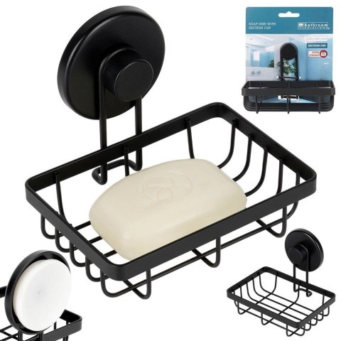 Półka Pod Prysznic Metalowa Mała Czarna na Przyssawkę 135 cm BS