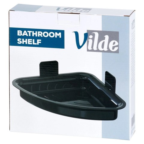 Półka Pod Prysznic Narożna Czarna Przyklejana Taśma 3M VILDE