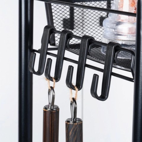 Półka Regał na Kółkach 3 Poziomowy Metal Czarny 44 x 26 x 63 cm VILDE