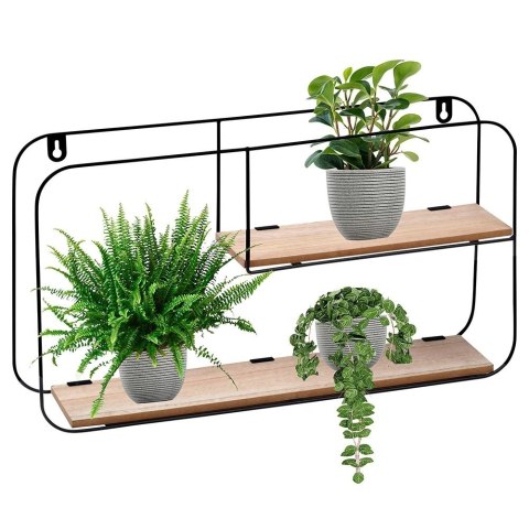 Półka Ścienna Metalowa LOFT 2 Poziomy Czarny 52 x 105 cm TRENDS4YOU